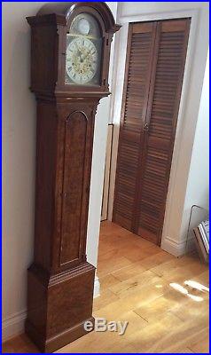 Stunning Burr Walnut Grandmother clock, lovely Westminster Chimes