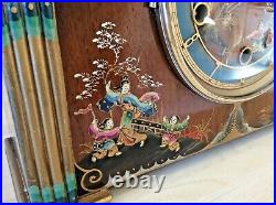 Stunning Chinoiserie Case Bracket Clock With Westminster Chime, Rare And In Vgc