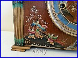 Stunning Chinoiserie Case Bracket Clock With Westminster Chime, Rare And In Vgc