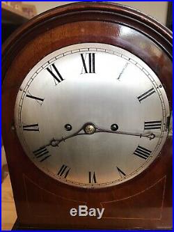 Stunning Mahogany Cased Double Fusee Westminster Chimes Clock On Multi Gongs