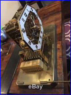 Style King German Cuckoo Mfg Brass Mantel Skeleton Clock Westminster Chimes