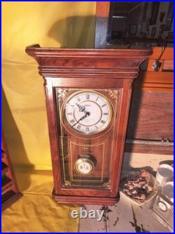 Sunbeam Westminster Chime 27 Wall Clock Pendulum Quartz 882-1285 Wood Case