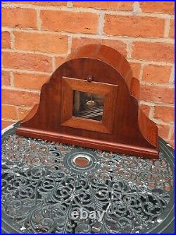 Superb Antique Oversize Burr Walnut Mantel Clock Westminster Chimes Free Postage