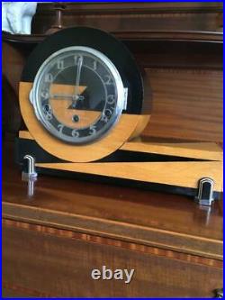 Superb Art Deco Ebonised Maple Westminster Chimes Mantel Clock