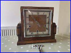 Superb Enfield Art Deco Square Faced Westminster Chime Mantel Clock Rare