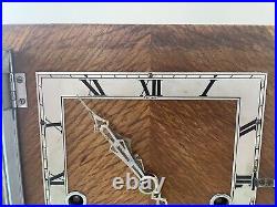 Superb Enfield Art Deco Square Faced Westminster Chime Mantel Clock Rare