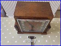 Superb Enfield Art Deco Square Faced Westminster Chime Mantel Clock Rare