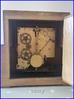 Superb Enfield Art Deco Square Faced Westminster Chime Mantel Clock Rare