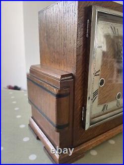 Superb Enfield Art Deco Square Faced Westminster Chime Mantel Clock Rare