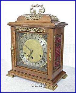 Superb Marton & Gain Westminster Chimes Mantel Clock Spanish Walnut Handmade 14