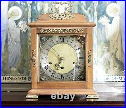 Superb Marton & Gain Westminster Chimes Mantel Clock Spanish Walnut Handmade 14