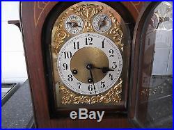 Superb large German Westminster chimes and gong front opening bracket clock