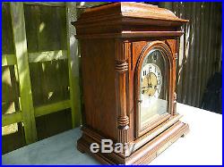 Superb large German Westminster chimes and gong front opening bracket clock