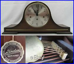 TRIPLE CHIME mantel clock LINDEN 8-day WESTMINSTER & St. Michaels & Whittington