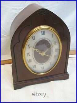 Telechron Westminster Chime Wood Cathedral Electric Shelf/Mantle Clock R-953