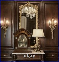 Tempus Fugit Wood Quartz Mantel Clock Westminster Dual Chime Burl Crown TESTED