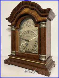 Tempus Fugit Wood Quartz Mantel Clock Westminster Dual Chime Burl Crown TESTED Tempus Fugit Wood Quartz Mantel Clock Westminster Dual Chime Burl Crown TESTED