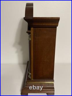 Tempus Fugit Wood Quartz Mantel Clock Westminster Dual Chime Burl Crown TESTED