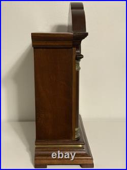 Tempus Fugit Wood Quartz Mantel Clock Westminster Dual Chime Burl Crown TESTED