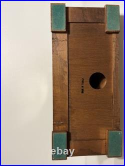 Tempus Fugit Wood Quartz Mantel Clock Westminster Dual Chime Burl Crown TESTED