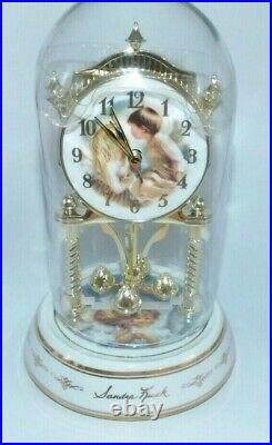The Sandra Kuck Collection Anniversary Clock with Westminster Chime Angels In Box