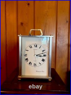 The Seiko Westminster-Whittington Chime Brass Mantel Carriage Clock Japan Runs