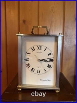 The Seiko Westminster-Whittington Chime Brass Mantel Carriage Clock Japan Runs