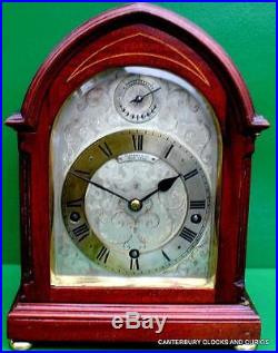 Tiffany & Co Mahogany Westminster Chimes Three Train 8 Day Bracket Mantle Clock