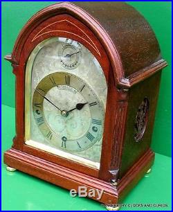 Tiffany & Co Mahogany Westminster Chimes Three Train 8 Day Bracket Mantle Clock