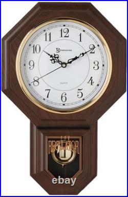 Timekeeper Essex Faux Wood Traditional 17.5 Inches x 11.25 Inches, Walnut