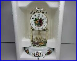 Timex Floral Anniversary Chime Clock Purple Yellow Flowers TMX8071 New NIB