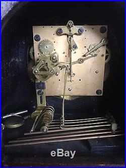 Tiny Mahogany Cased Gustav Becker Westminster Chimes Clock Working Order
