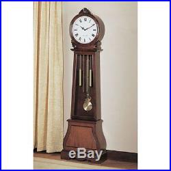 Traditional Grandfather Clock Floor Westminster Pendulum Chimes Brown Vintage