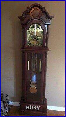 Traditional Grandfather Clock Wood Cherry Vintage Westminster Chime Pendulum