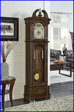 Traditional Grandfather Westminster Clock With Chime Golden Brown