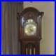 Traditional Mahogany Grandfather Clock Crowned Top Westminster Chime Wood
