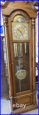 Traditional Oak Grandfather Clock, Westminster Chime, Moon Phase, Mechanical