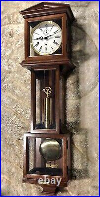 USA Hamilton Triple Chime 3 Spring Key Wound, One Weight Driven, Cherry Wood Case