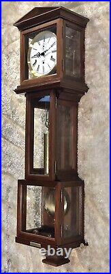 USA Hamilton Triple Chime 3 Spring Key Wound, One Weight Driven, Cherry Wood Case