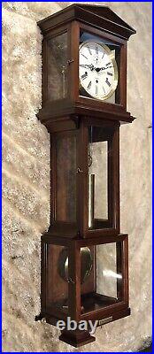 USA Hamilton Triple Chime 3 Spring Key Wound, One Weight Driven, Cherry Wood Case