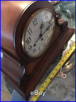 Unique Franz Hermle Ethan Allen Westminster Chime Mantel Clock. Antique Finish