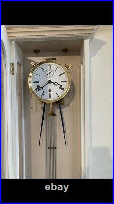 Unusual White Cased Kieninger Westminster Chime Wall Clock