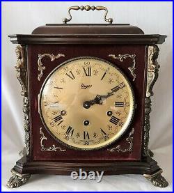 Urgos Mantel Clock Vintage Westminster Chimes, 8 Day Key Wind Silence Option 5kg