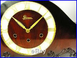 Very Big Art Deco Prima Westminster Chiming Mantel Clock With Pendulum
