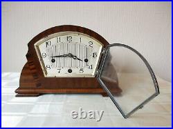 VINTAGE 1930s ART DECO WESTMINSTER CHIMING MANTLE CLOCK (WORKING)