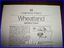VINTAGE HAMILTON Wheatland WESTMINSTER CHIME SHELF/MANTLE CLOCK & KEY-WORKS