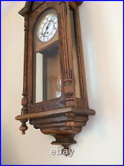 VINTAGE HOWARD MILLER 612-462 OAK WALL 8 DAY CLOCK With WESTMINSTER CHIME KEY WIND