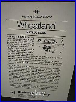 VINTAGE-Hamilton Wheatland Westminster Chime Mantle Clock #340-020 W Germany
