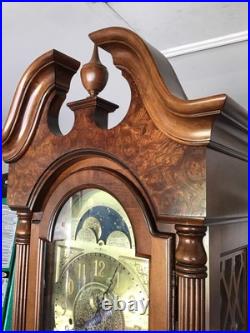 VINTAGE-Howard Miller Cherry Grandfather Clock 63rd Anniv. Edition WithKey & Tuner