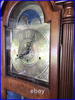 VINTAGE-Howard Miller Cherry Grandfather Clock 63rd Anniv. Edition WithKey & Tuner